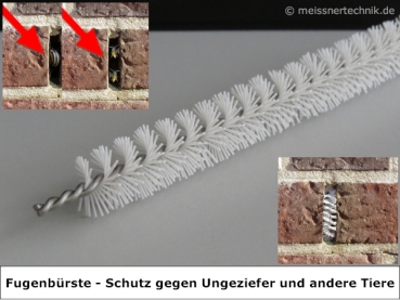 MEISSNER - 100x Fugenbürsten - 102 cm lang - Ø 17 mm - gerade