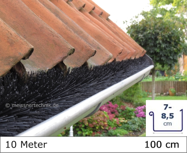 MEISSNER - 10x Dachrinnenbürsten - 100 cm lang - Ø 5 cm - Laub- Marder- Nistschutz - Bürstentechnik aus Hannover