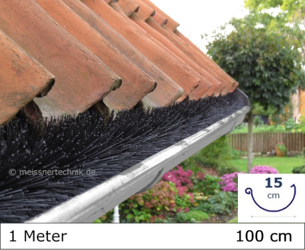 MEISSNER - 1x Dachrinnenbürste - 100 cm lang - Ø 15 cm - Drehdraht aus Edelstahl - Laub- Marder- Nistschutz