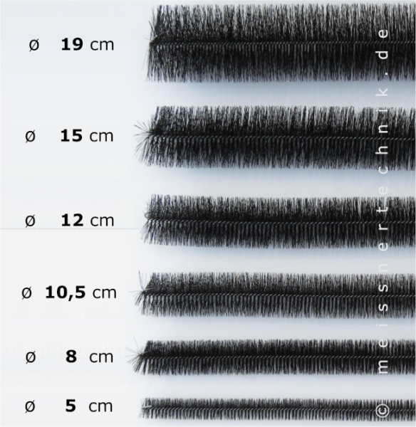 MEISSNER - Palettenlieferung - 120x Dachrinnenbürsten - 100 cm lang - Ø 19 cm - 1 Palette - Laub- Marder- Nistschutz - Bürstentechnik aus Hannover